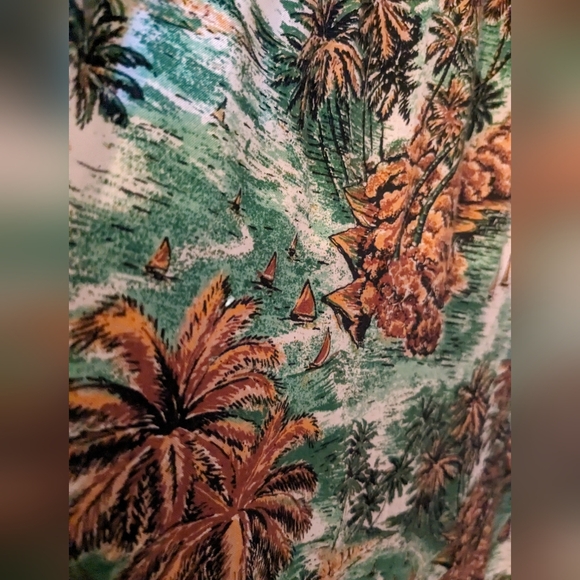 Island Planet elastic waist, Lightweight flowing Tropical Maxi Skirt Sz. M/L - Picture 9 of 13